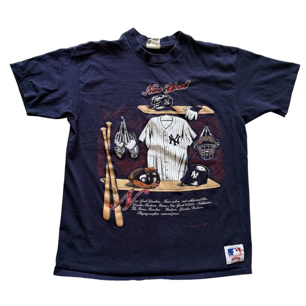 Nutmeg New York Yankees Vintage 1991 Single Stitch Graphic T-Shirt Navy XL MLB